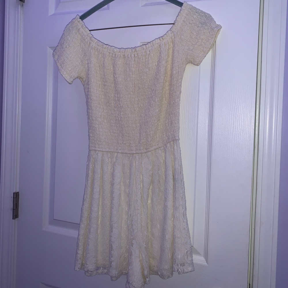 Cream lace romper